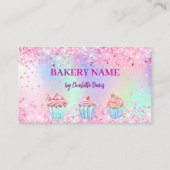 Carte De Visite Boulangerie rose violet photo médias sociaux code  (Devant)