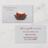Carte De Visite Boulangerie rouge de petit gâteau de velours (Devant / Derrière)