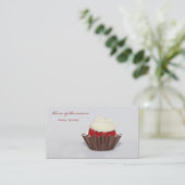 Carte De Visite Boulangerie rouge de petit gâteau de velours (Debout devant)