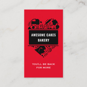 Carte De Visite Boulangerie Rouge Noir Gâteaux Boulangerie Cookies
