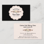 Carte De Visite Boulangerie rustique à broche noire (Devant / Derrière)