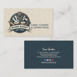 Carte De Visite Boulangerie Rústique Boutique Pâtisserie Dessert G