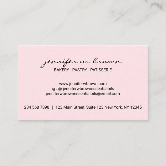 Carte De Visite Boulangerie Rustique Café Macaron Français (Dos)