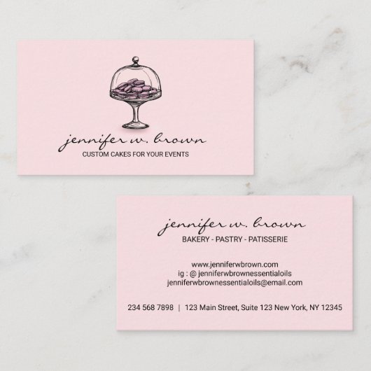 Carte De Visite Boulangerie Rustique Café Macaron Français (Devant / Derrière)