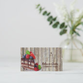 Carte De Visite boulangerie rustique de gâteau de chocolat de (Debout devant)