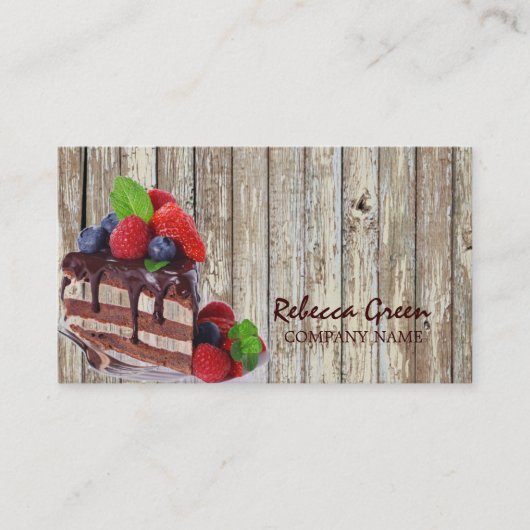 Carte De Visite boulangerie rustique de gâteau de chocolat de (Devant)