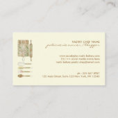 Carte De Visite Boulangerie Rustique Floral mignon chef vanille cr (Dos)