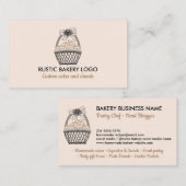 Carte De Visite Boulangerie Rustique Rosée Noisette (Devant / Derrière)