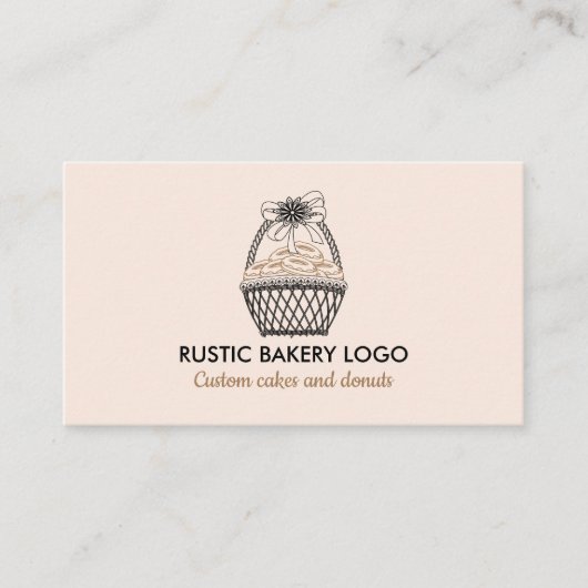 Carte De Visite Boulangerie Rustique Rosée Noisette (Devant)