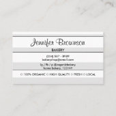 Carte De Visite Boulangerie savoureuse Gâteaux Sucres confiserie (Dos)