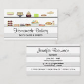 Carte De Visite Boulangerie savoureuse Gâteaux Sucres confiserie (Devant / Derrière)