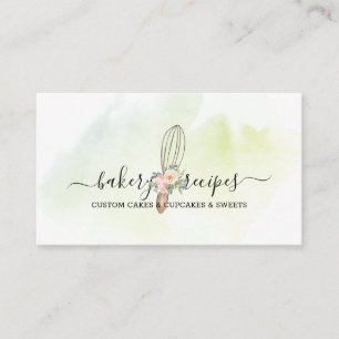 Carte De Visite Boulangerie signature Green Whisk mignonne