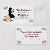 Carte De Visite Boulangerie Silhouette cuisine pâtissier de classe (Devant / Derrière)