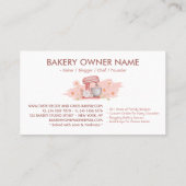Carte De Visite Boulangerie simple de gâteau rose floral (Dos)