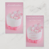 Carte De Visite Boulangerie simple rose et blanche (Devant / Derrière)