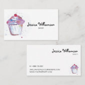 Carte De Visite Boulangerie sur mesure Business Cute Cupcake (Devant / Derrière)