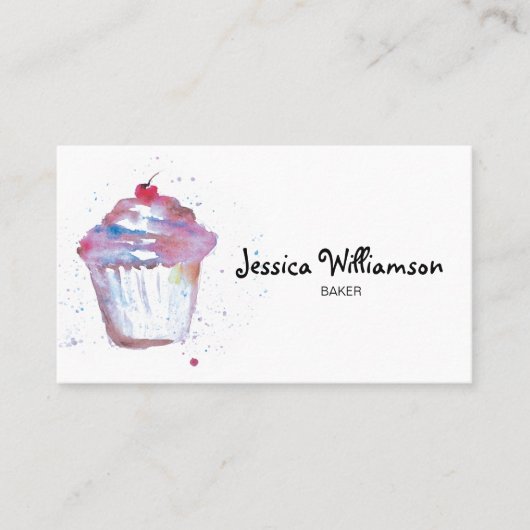 Carte De Visite Boulangerie sur mesure Business Cute Cupcake (Devant)
