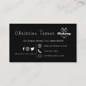 Carte De Visite Boulangerie sur mesure simple en noir et blanc (Dos)