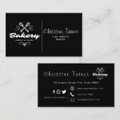Carte De Visite Boulangerie sur mesure simple en noir et blanc (Devant / Derrière)
