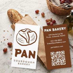 Carte de visite Boulangerie sur pain au levain QR
