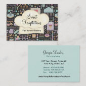 Carte De Visite Boulangerie Sweet Temptations Boutique Noir (Devant / Derrière)