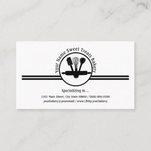 Carte De Visite Boulangerie Sweet Traite Ustensiles Logo Personnal