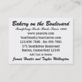 Carte De Visite Boulangerie / Traiteur / Restaurant - SRF (Dos)