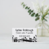 Carte De Visite Boulangerie ustensiles de cuisson rouleau épingle (Debout devant)