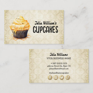 Carte De Visite Boulangerie vintage Cupcake