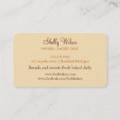 Carte De Visite Boulangerie vintage de pain (Dos)