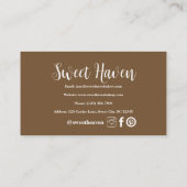 Carte De Visite Boulangerie vintage et élégante (Dos)