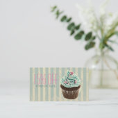 Carte De Visite boulangerie vintage moderne dessert cupcake (Debout devant)