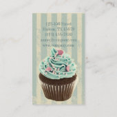 Carte De Visite boulangerie vintage moderne dessert cupcake (Dos)