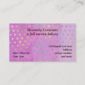 Carte De Visite Boulangerie Whimsical Pretty Cupcake (Dos)