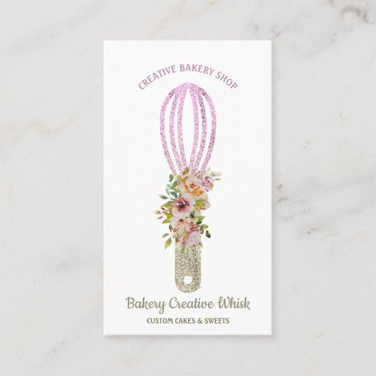 Carte De Visite Boulangerie Whisk étincelant or (Devant)