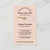 Carte De Visite Boulangerie Whisk Rustique Floral Blush Rose (Dos)