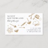 Carte De Visite Boulangeries Or Luxe Blender Floral (Dos)