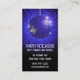 Carte De Visite Boule bleue de location de miroir de partie