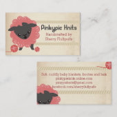 Carte De Visite Boule d'agneau mignonne de fil tricot crochet (Devant / Derrière)