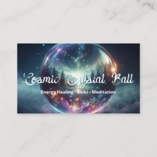 Carte De Visite Boule de cristal psychique noir bleu