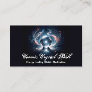 Carte De Visite Boule de cristal rose noir Énergie Reiki Méditatio
