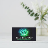 Carte De Visite Boule de cristal vert noir Concitation Reiki (Debout devant)