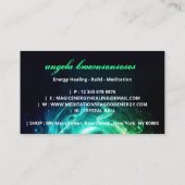 Carte De Visite Boule de cristal vert noir Concitation Reiki (Dos)