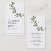 Carte De Visite Boule de fleurs bleu aquarelle simple (Devant / Derrière)