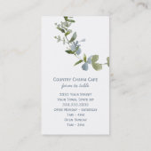 Carte De Visite Boule de fleurs bleu aquarelle simple (Dos)