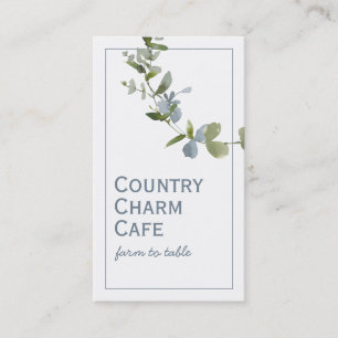 Carte De Visite Boule de fleurs bleu aquarelle simple