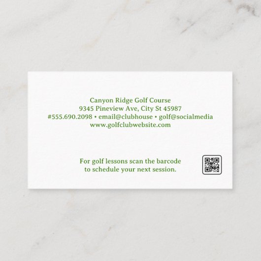 Carte De Visite Boule de golf en herbe (Dos)