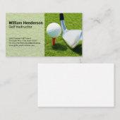 Carte De Visite Boule de golf sur un Tee in the Grass (Devant / Derrière)