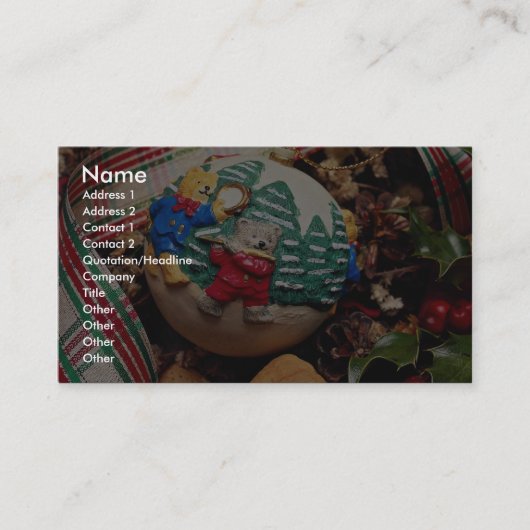 Carte De Visite Boule de Noël de l'enfant unique (Devant)