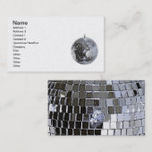 Carte De Visite Boule Disco Argent (Devant / Derrière)